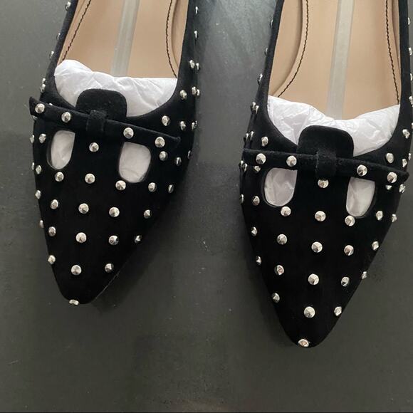 MARC JACOBS The Studded Mouse Signature Suede Ballet Flats Shoes - Picture 8 of 15